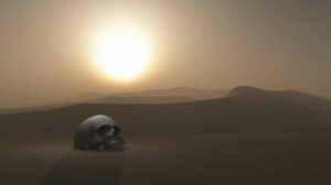 Eine Wüste mit Schädel in Das Feuer von Asshurbanipal