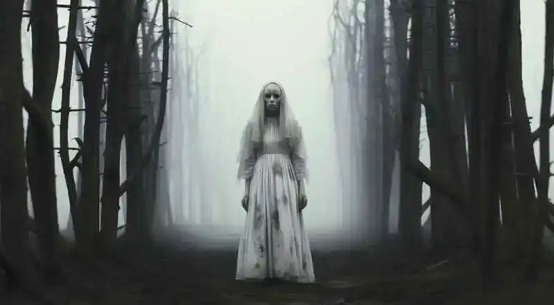 Eine unheimliche Frau im Wald