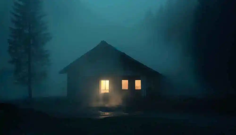 Eine Hütte im Wald