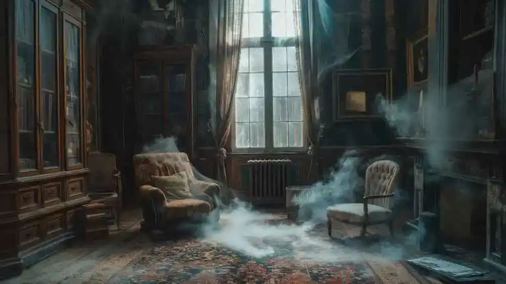 Ein Salon in einem verlassenen Herrenhaus