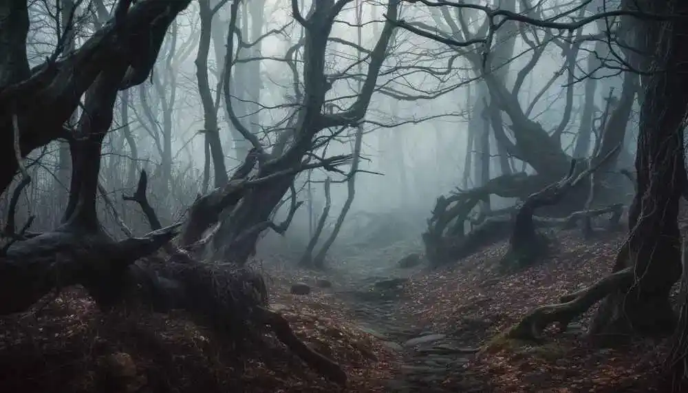 Ein unheimlich wirkender Wald