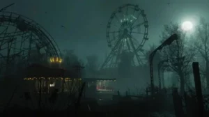 Vergnügungspark in Achterbahn ins Jenseits