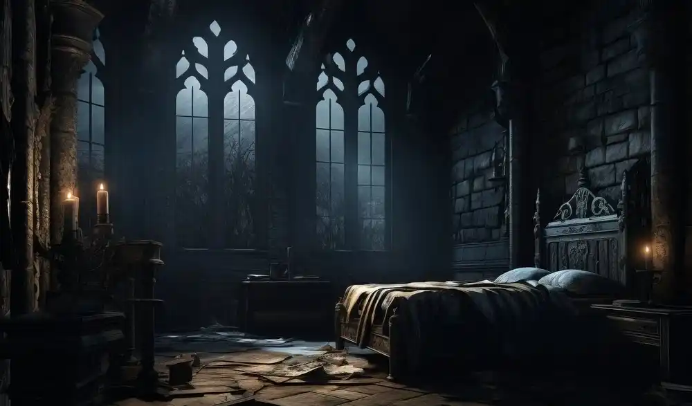 Ein düsteres Schlafzimmer