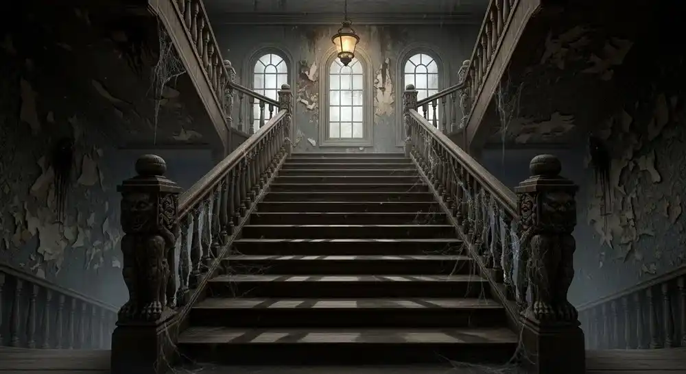 Die Treppe in einem Schloss