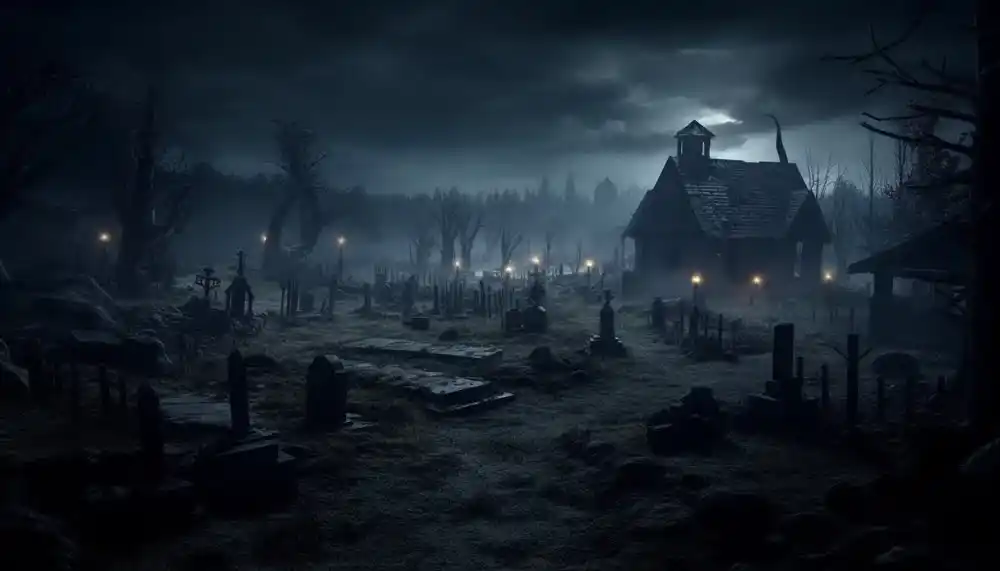 Gräber bei Dunkelheit