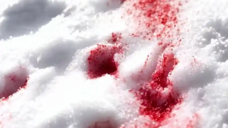 Blutige Spur im Schnee