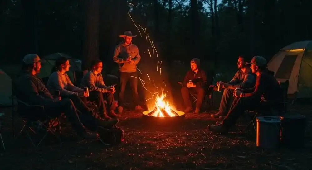 Eine Gruppe am Lagerfeuer