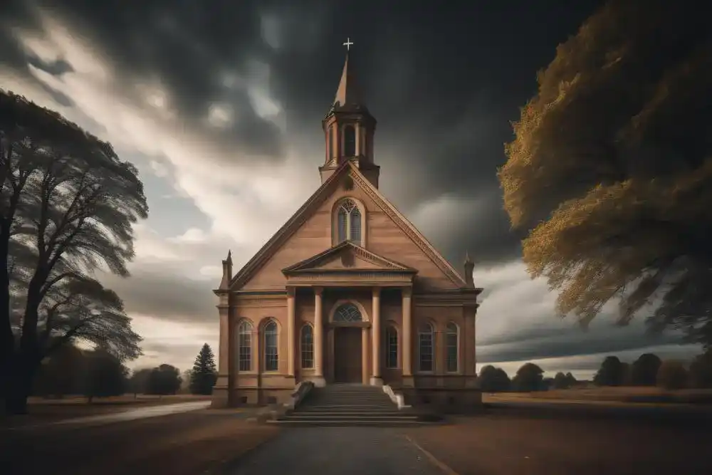 Eine hölzerne Kirche