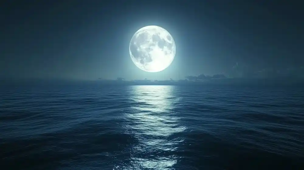 Vollmond in der Geschichte "Das weiße Schiff"