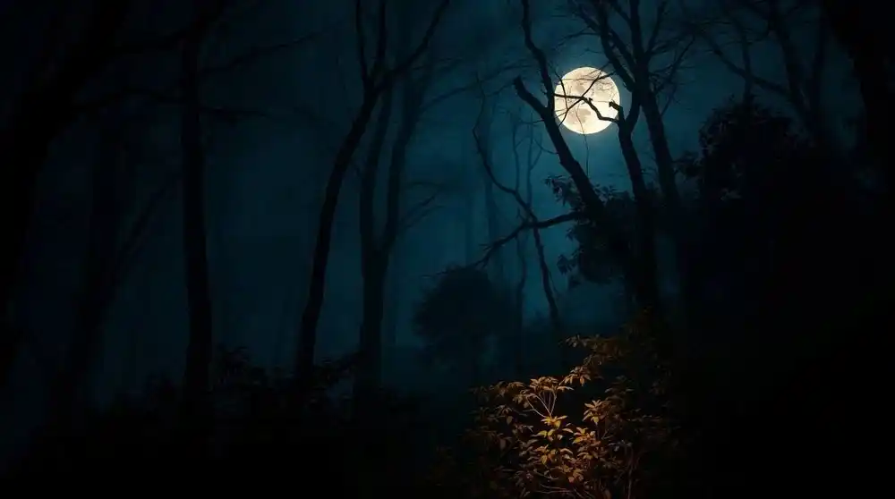 Der Mond hoch am Himmel