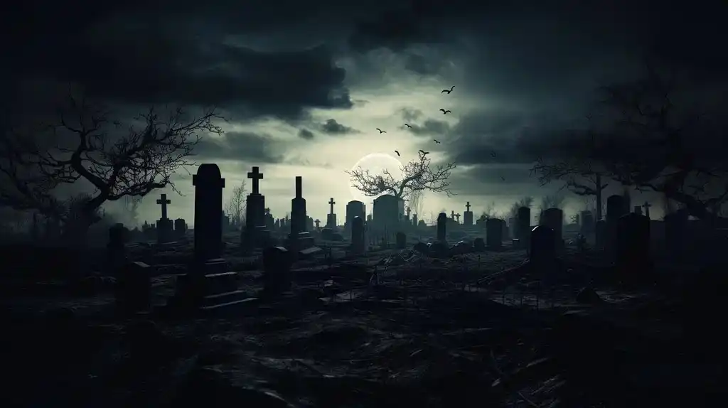 Ein nächtlicher Friedhof