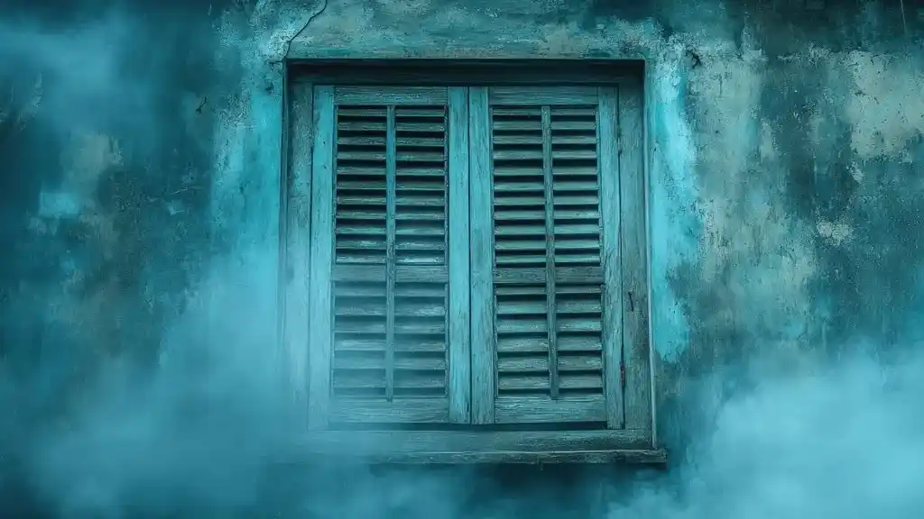 Ein Fenster mit geschlossenen Läden