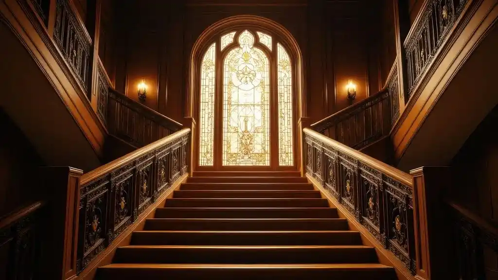 Eine Halle in einem Schloss