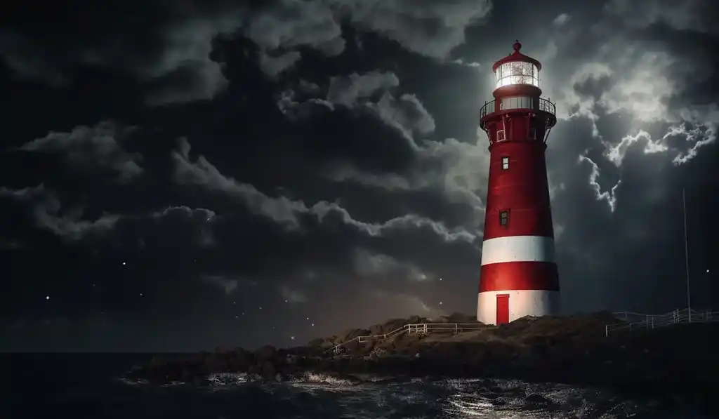 Eine Insel bei Dunkelheit