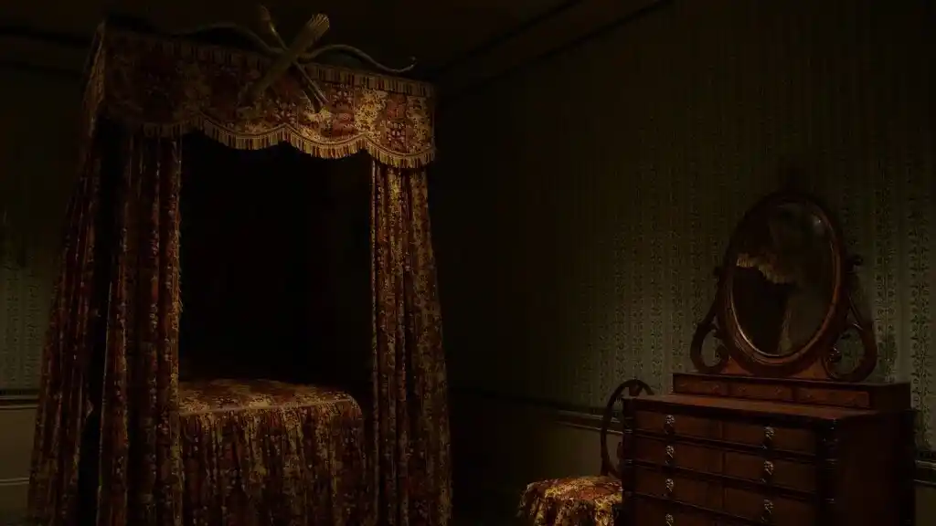 Ein dunkles Schlafzimmer