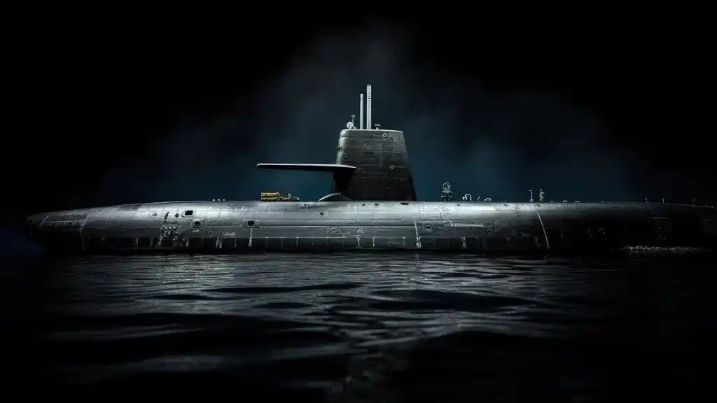 Ein U-Boot bei Nacht