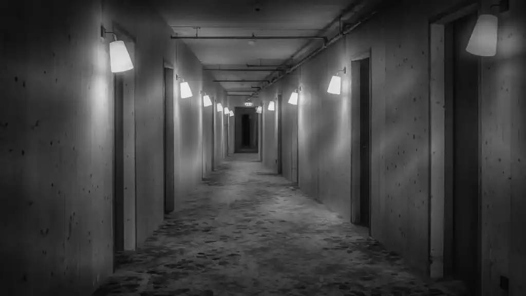 Ein gruseliger Hotelflur